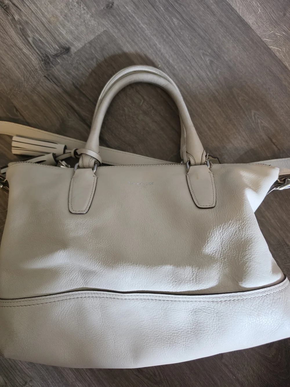 Coach white leather